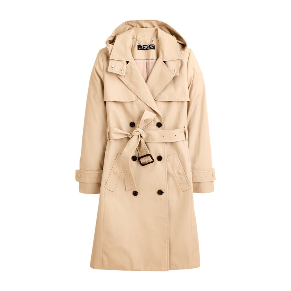 J. Crew Factory Beige Trench Coat with Hood